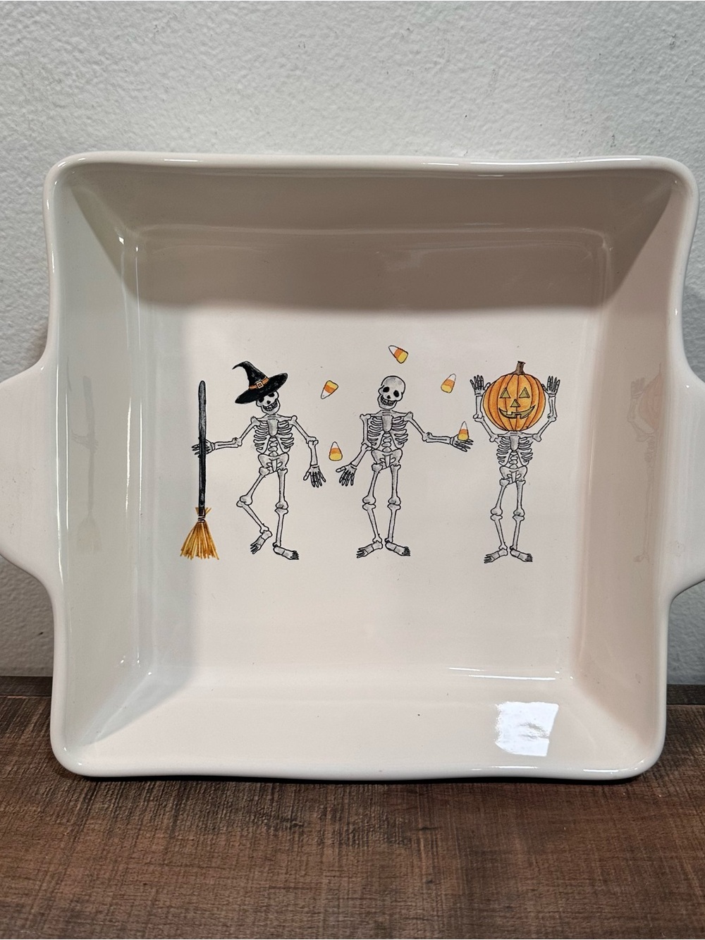 Rae Dunn Artisan Collection by Magenta Halloween Skeleton baking dish